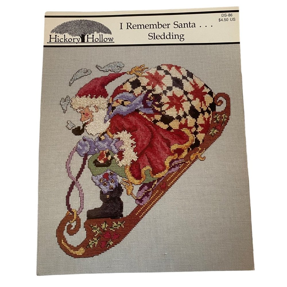 Hickory Hollow I Remember Santa..Sledding Cross stitch chart DS-86 Christmas